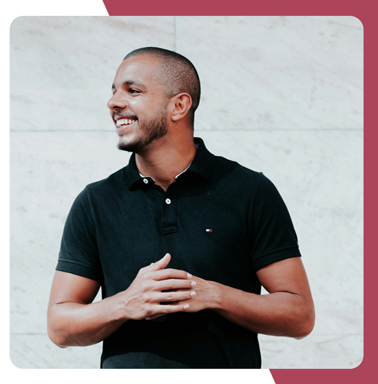 Mental health business consultant smiling during a client conversation
