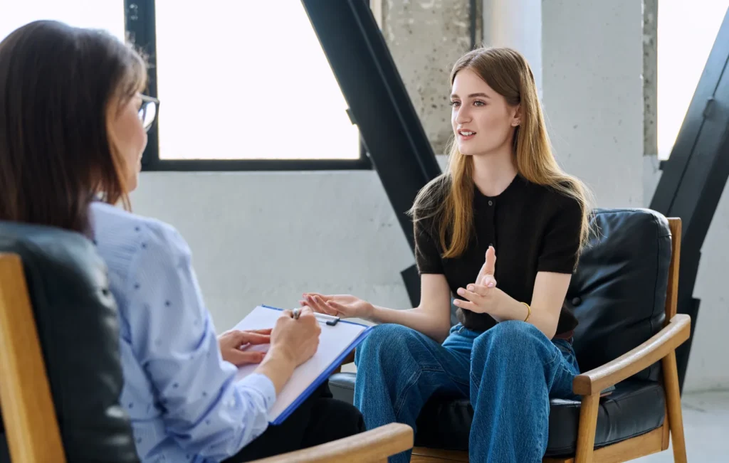 Group practice owner in patient appointment